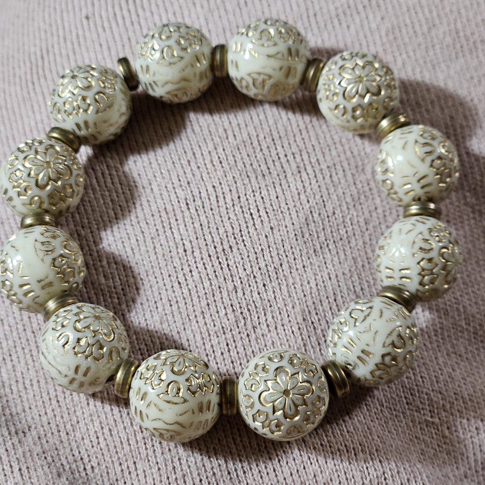 Stretch Bracelet Wood Beads Handmade